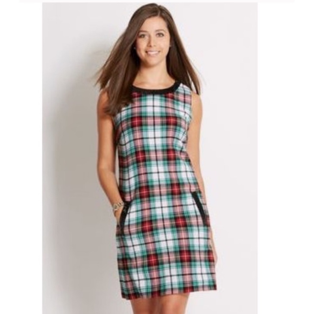 NWOT: Vineyard Vines: Tartan Shift Dress - Sequin Neck